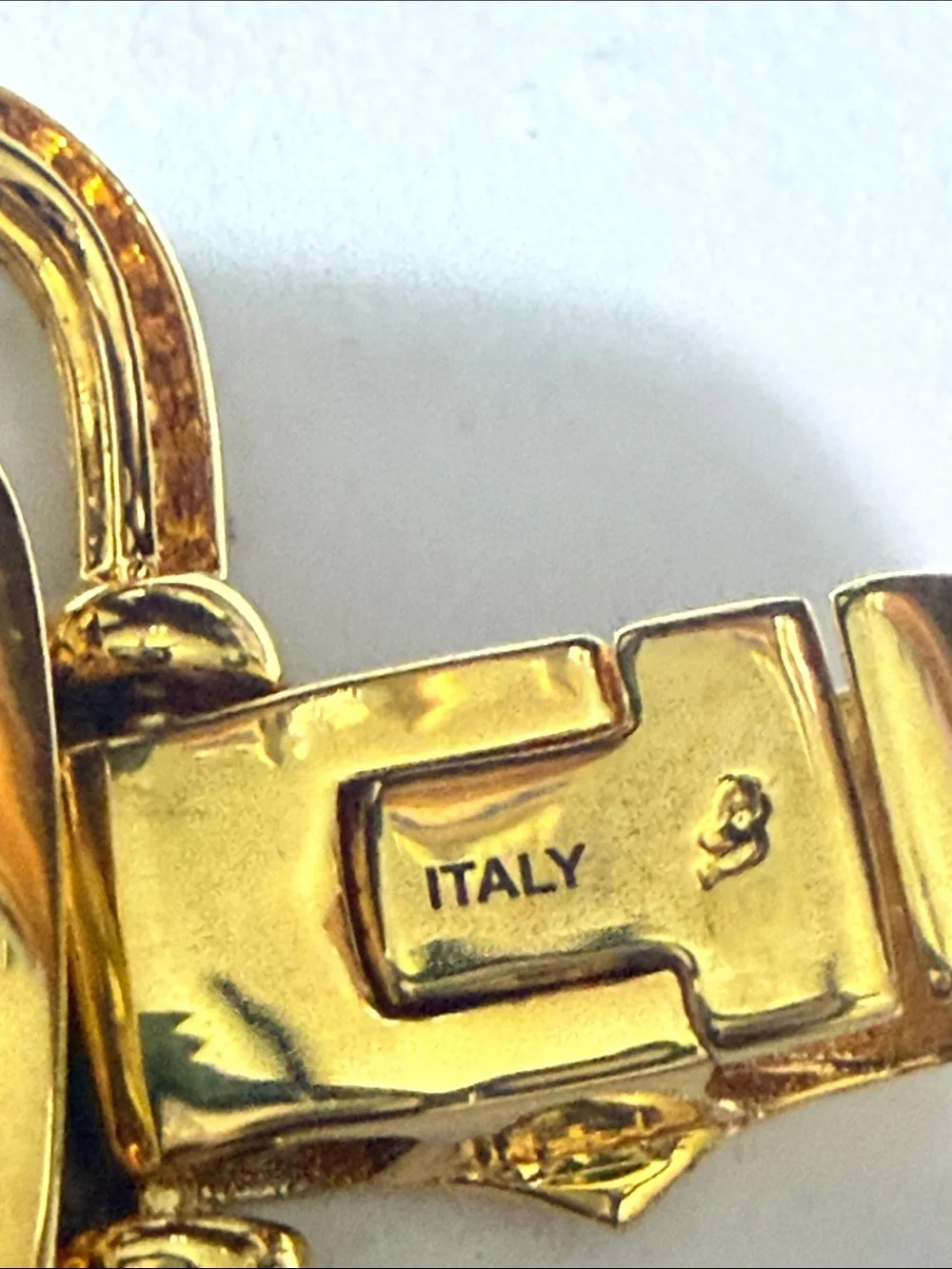 BEAUTIFUL Italy stamped Gold tone & Turquoise stone Bracelet 7 “